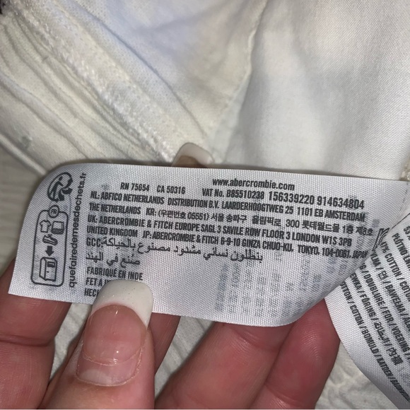 ABERCROMBIE & FITCH  White Linen Casual Women’s Pants size medium - Picture 5 of 6